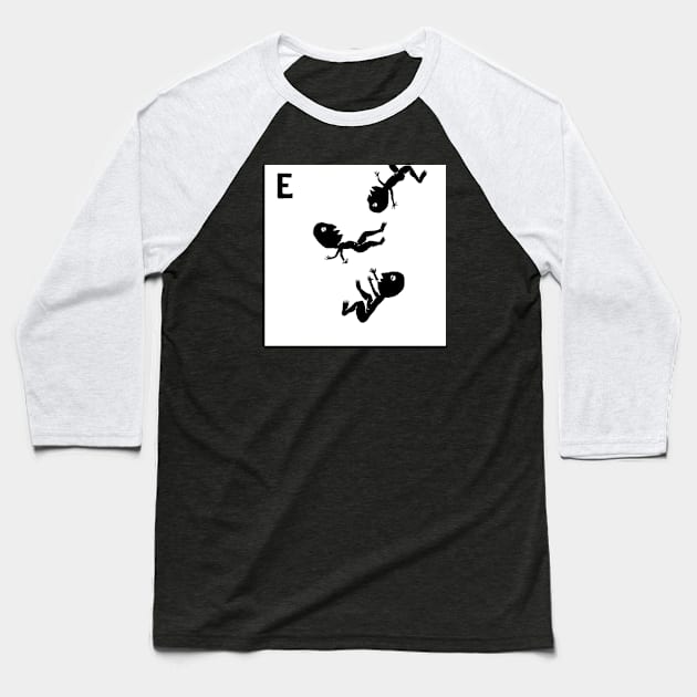 E Baseball T-Shirt by cavepig